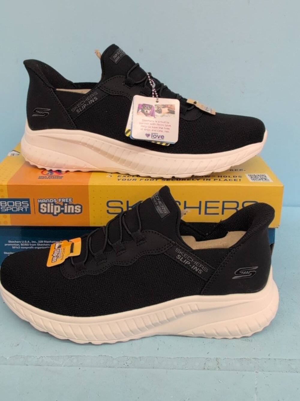 Skechers Bobs Squad Chaos Daily Hype Slip Ins Men's Shoes US 8.5 Black 118300